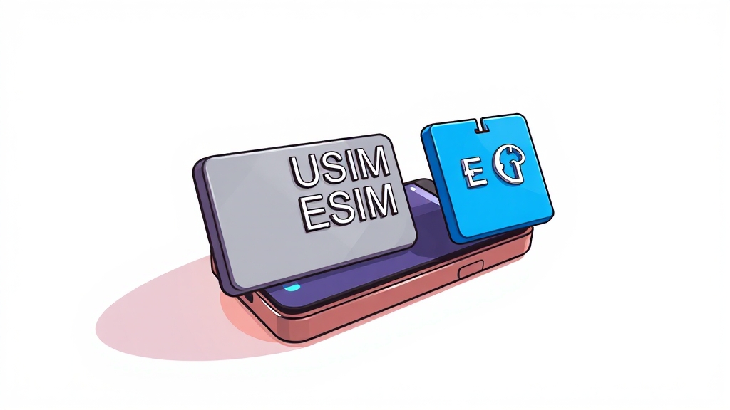 유심 vs ESIM, 뭐가 좋을까? (cartoon 스타일)
