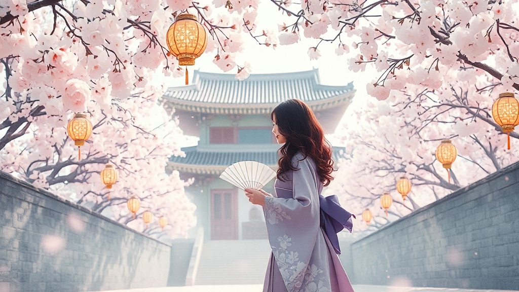 놓치면 후회! 문수사 겹벚꽃 포토존 (watercolor 스타일)