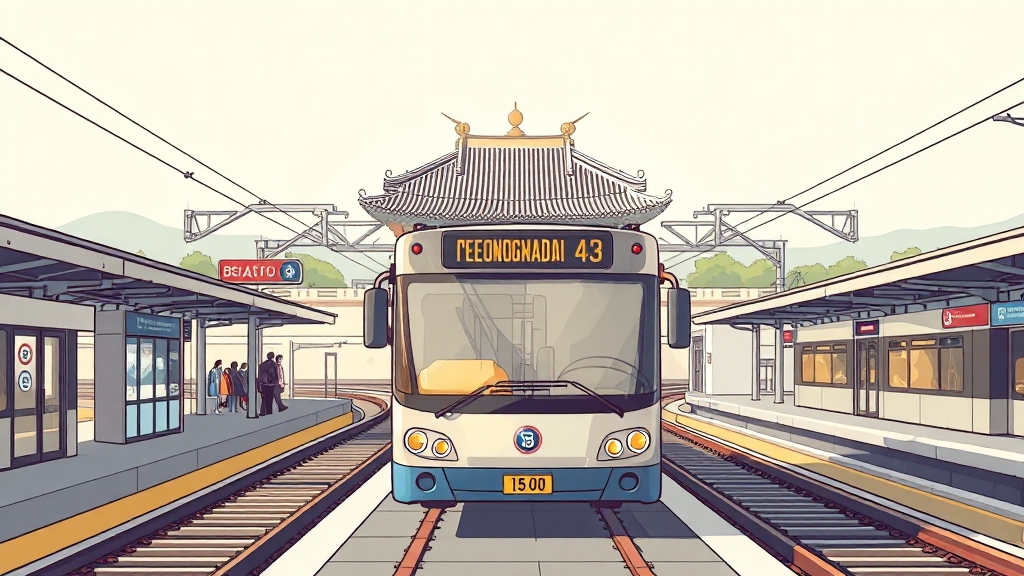 청와대 셔틀버스 이용 (illustration 스타일)
