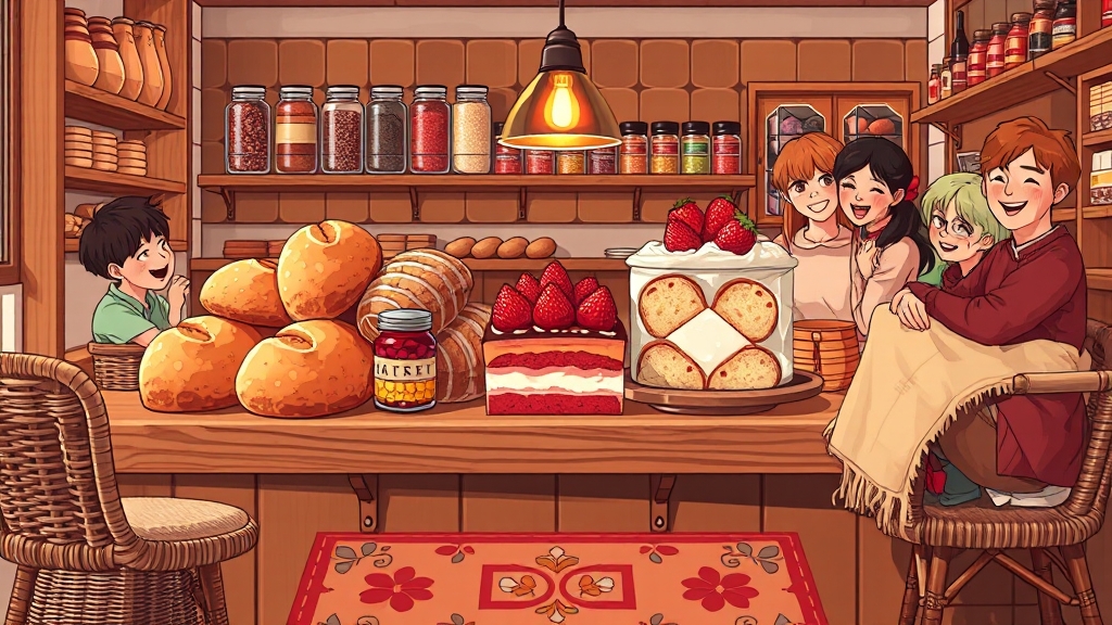 빵전문관과 케이크하우스 즐기기 (illustration 스타일)