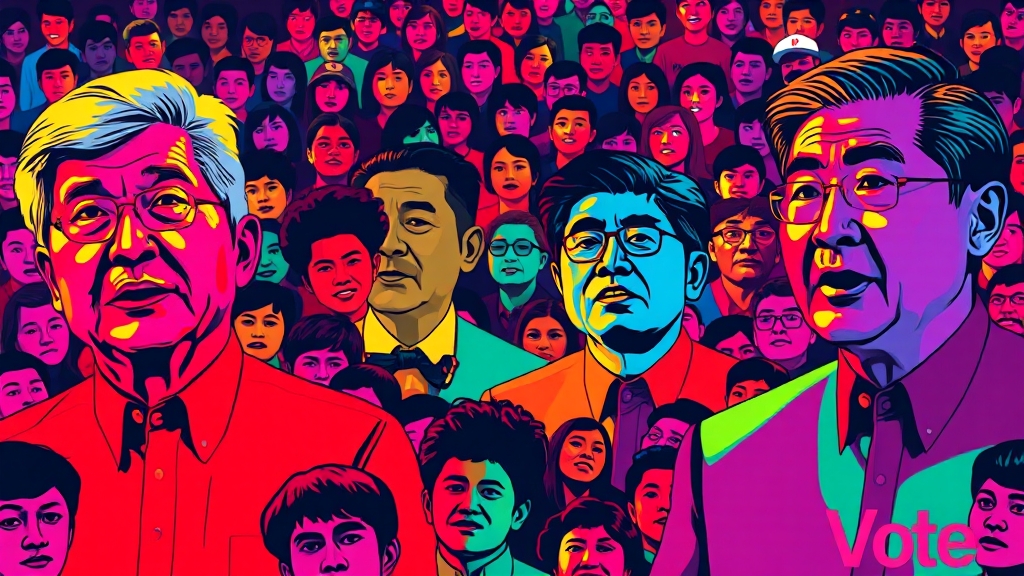 후보별 핵심 공약 및 토론 전략 (popart 스타일)