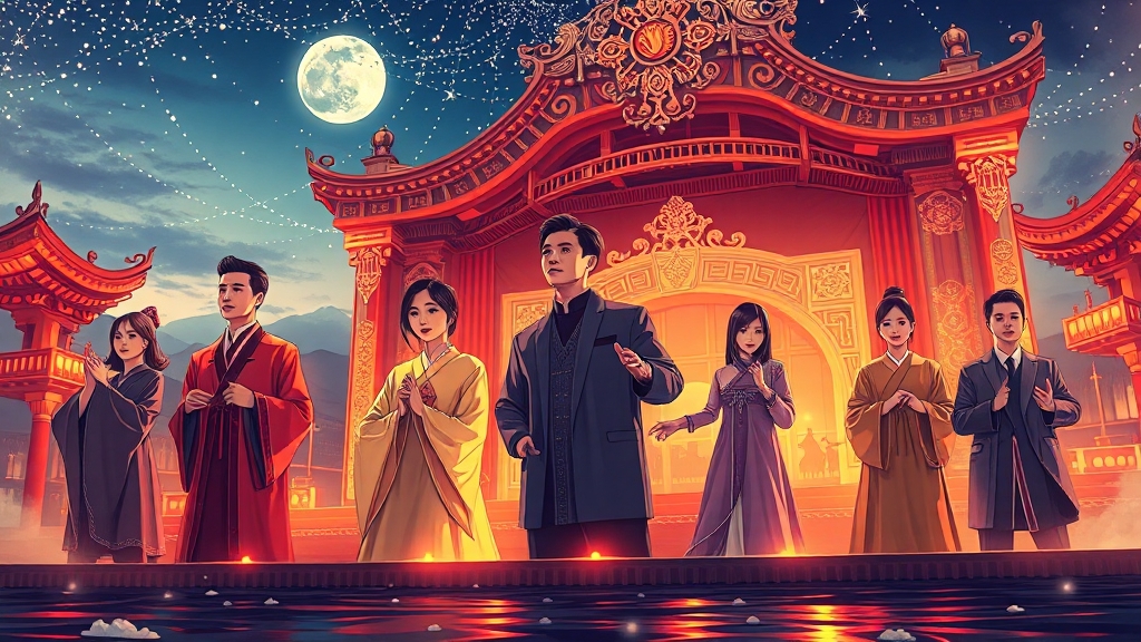화려한 라인업과 공연 프로그램 (illustration 스타일)