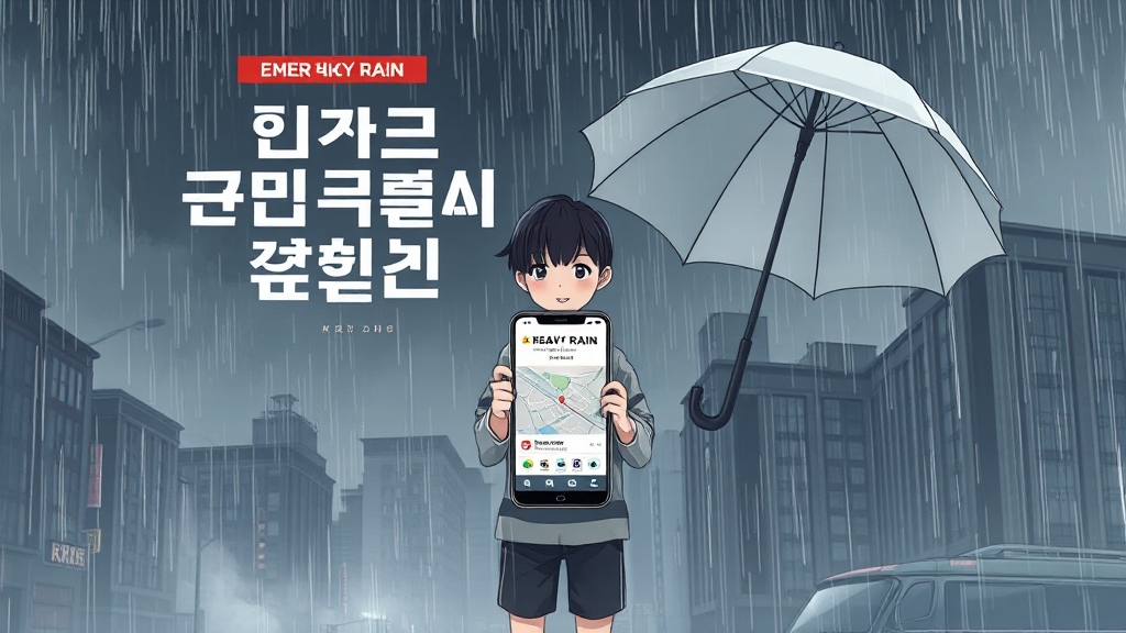 긴급재난문자 & 경보 확인 (illustration 스타일)