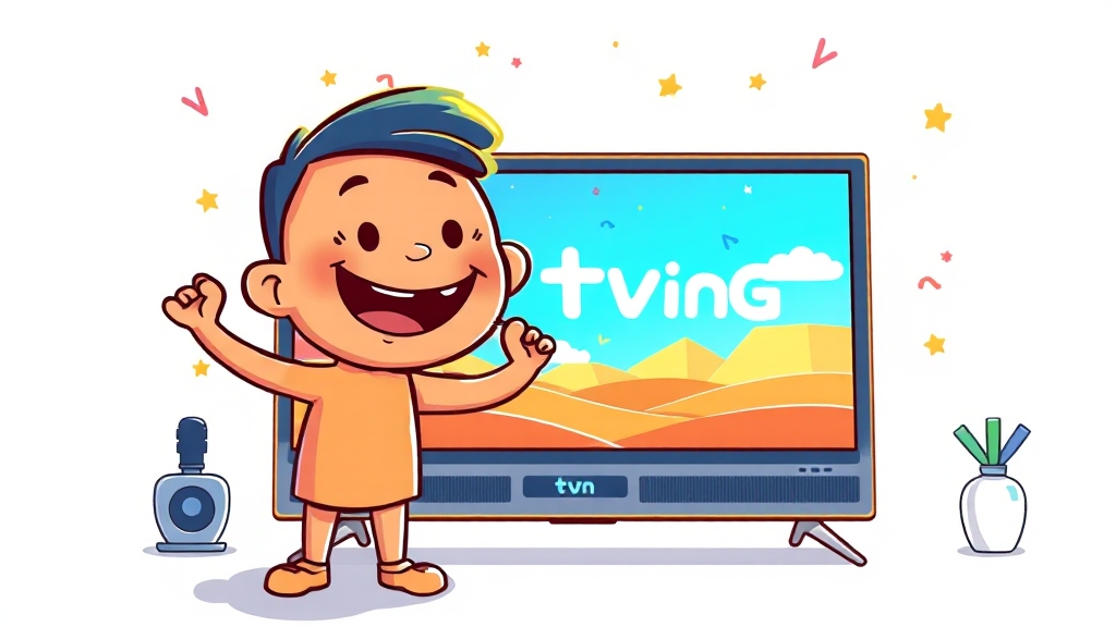 티빙에서 tvN 실시간 시청법 (cartoon 스타일)