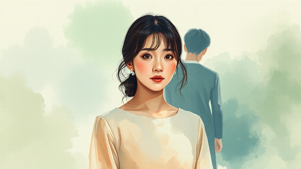 현숙의 최종 선택 이유와 심리 (watercolor 스타일)