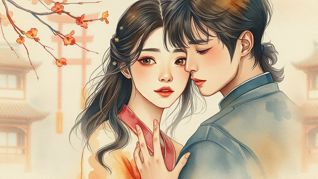 주요 등장인물 관계도 (watercolor 스타일)