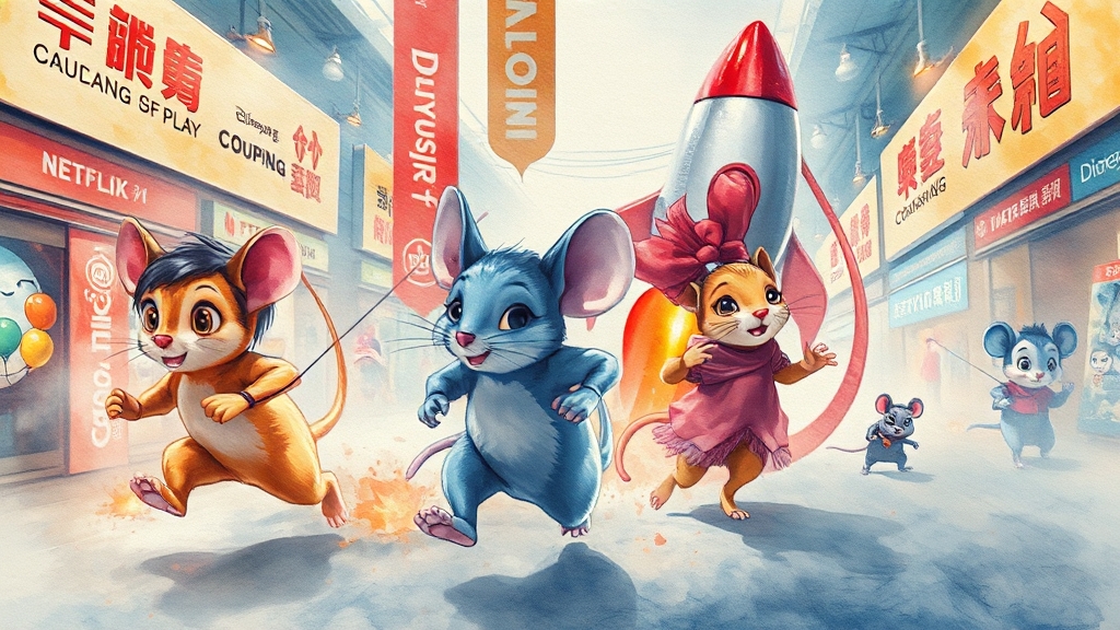 OTT 시장에 미치는 영향 (watercolor 스타일)