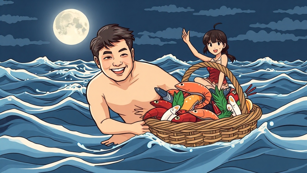 해루질 경쟁 (illustration 스타일)