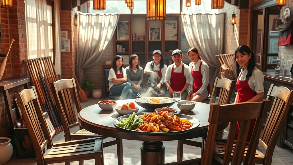 매장 분위기와 서비스 (realistic 스타일)