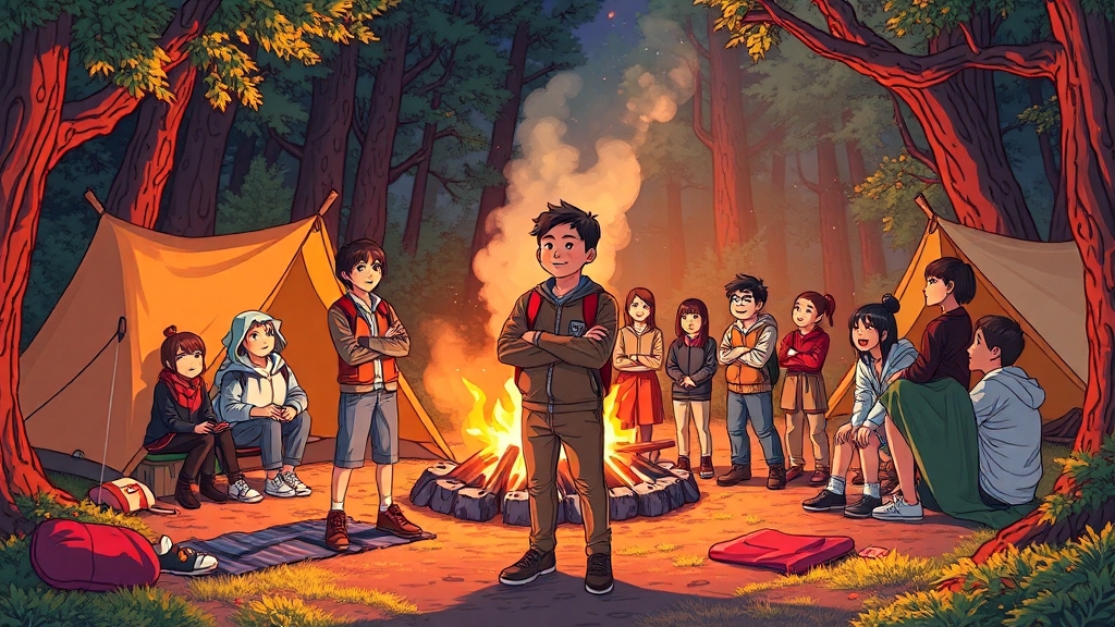 캠프 일정 및 주요 활동 (illustration 스타일)
