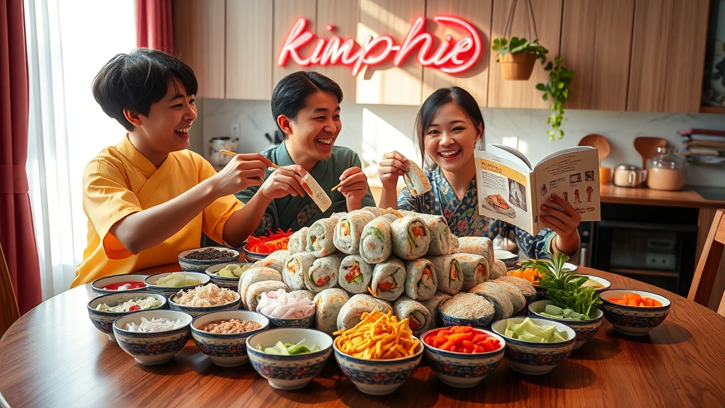 김밥 수요 증가와 산업 영향 (realistic 스타일)