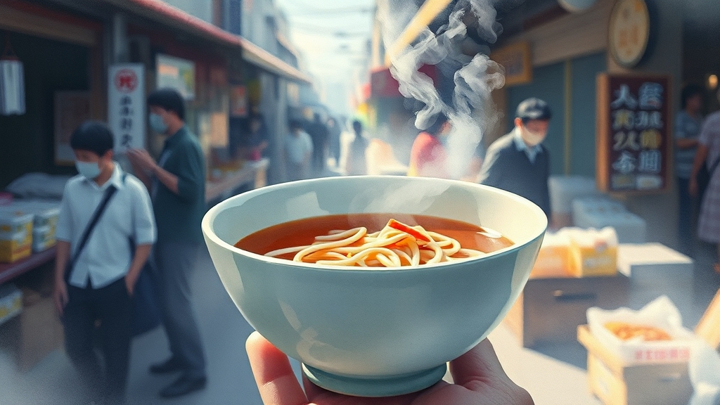 동대문 밀면: 생활의 달인 맛집 (watercolor 스타일)
