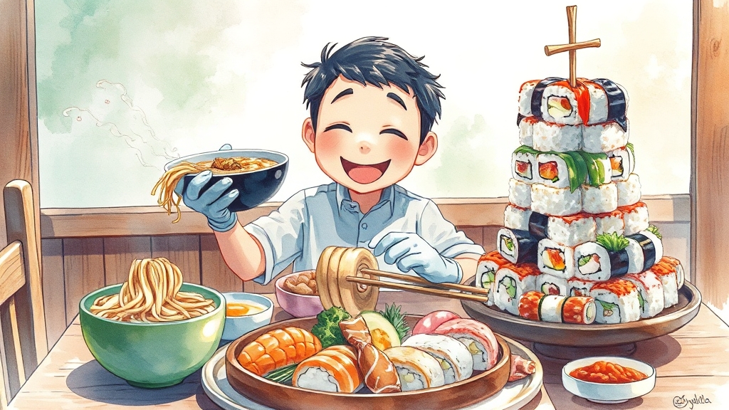 쯔양의 놀라운 식사량 (watercolor 스타일)