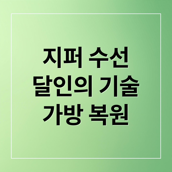 생활의 달인 수선 기술: 지퍼부터 가방까지 완벽 마스터 1