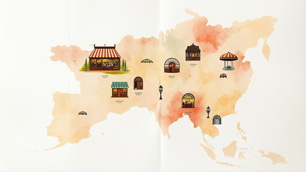 식당 정보: 위치, 운영 시간, 접근성 (watercolor 스타일)