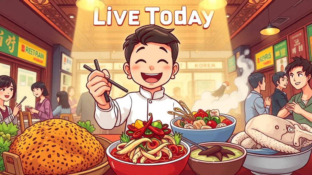 '생방송 투데이' 맛집, 뭐가 궁금하세요? (cartoon 스타일)