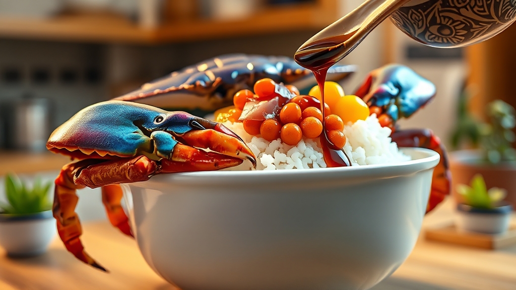 놓칠 수 없는 간장게장 (realistic 스타일)