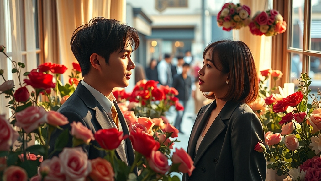 주요 인물: 선우해와 성제연 (realistic 스타일)