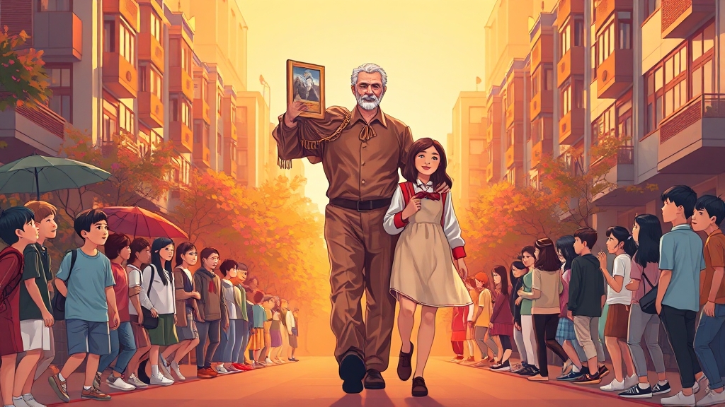 주요 사건: 학교, 가족, 꿈 (illustration 스타일)