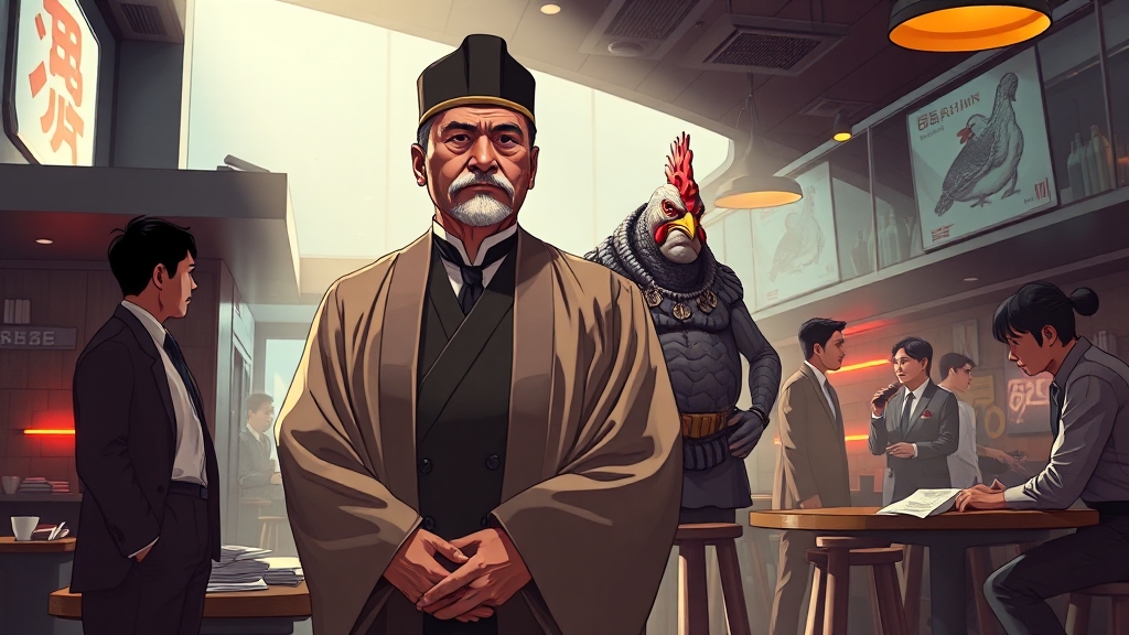 신사장과 조필립의 만남 (illustration 스타일)