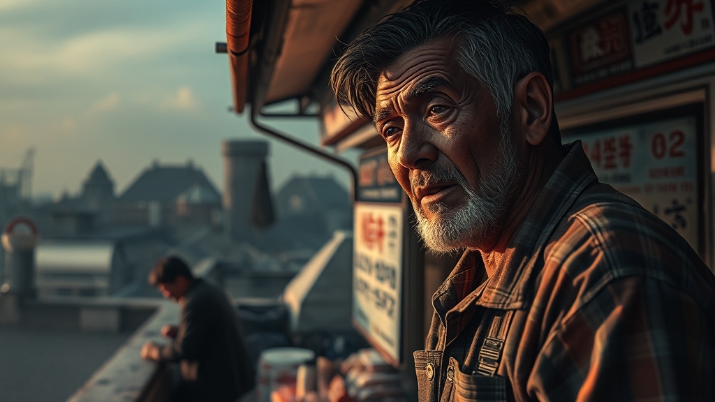 젓갈집 사장의 위기 (realistic 스타일)