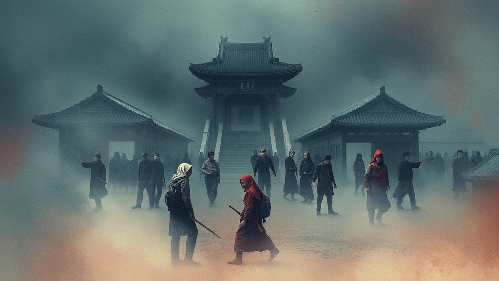 숨겨진 배경: 시대적 아픔 (watercolor 스타일)