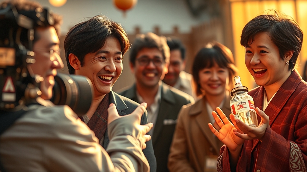 출연 배우 인터뷰 및 촬영 현장 (realistic 스타일)