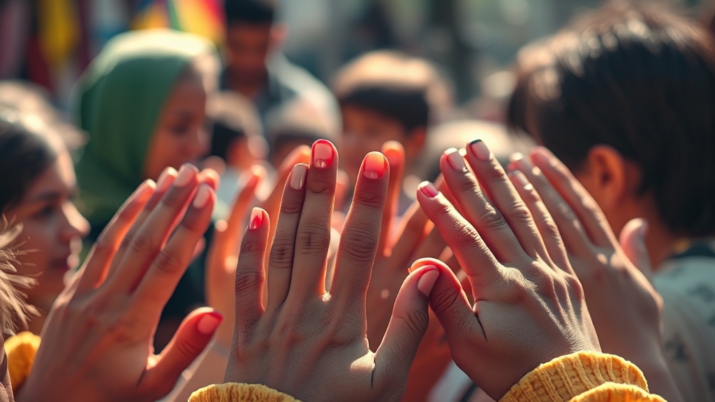 스피릿 핑거스가 전하는 메시지 (realistic 스타일)