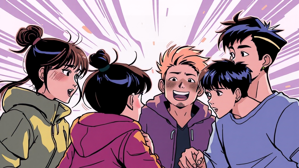 등장인물 소개 및 관계 분석 (cartoon 스타일)