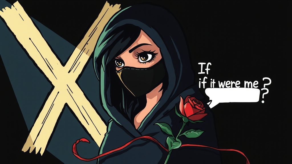 작품의 메시지: 작가의 질문 (cartoon 스타일)