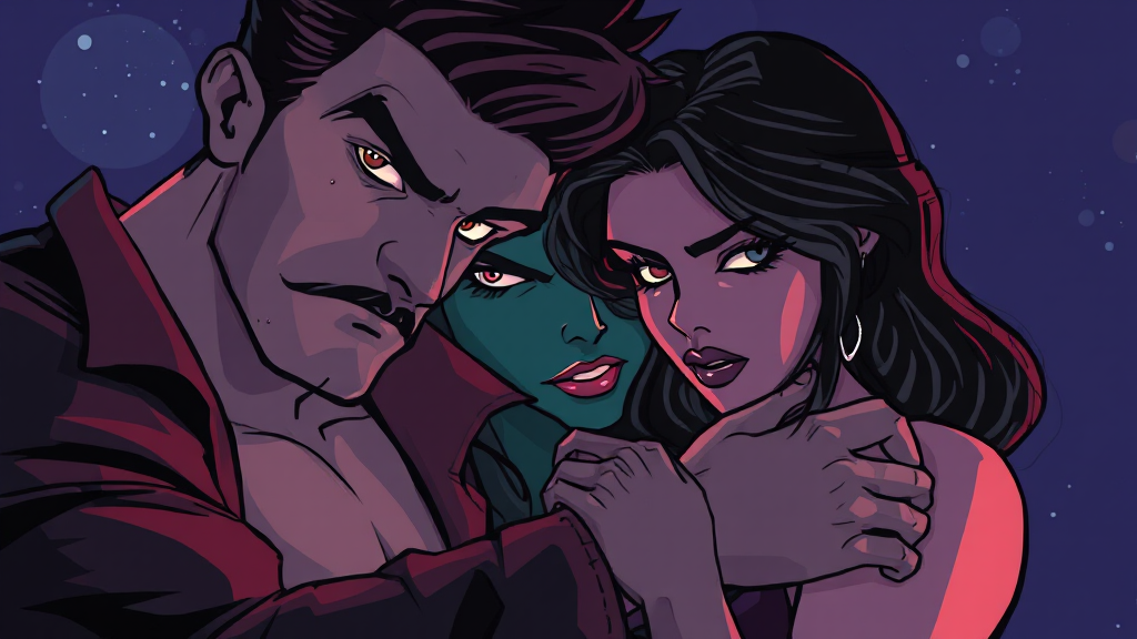 등장인물 관계 분석 (cartoon 스타일)