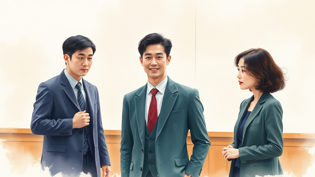 주요 출연진 소개 (watercolor 스타일)