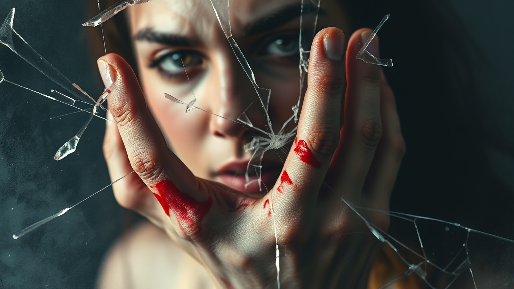 A씨의 주장과 상해진단서 (watercolor 스타일)