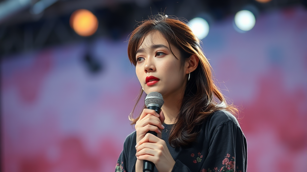 수상 소감 속 예능계 메시지 (watercolor 스타일)