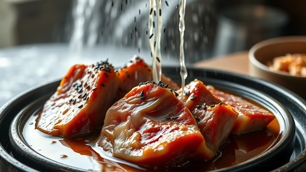 흑임자 소스 레시피 공개 (realistic 스타일)